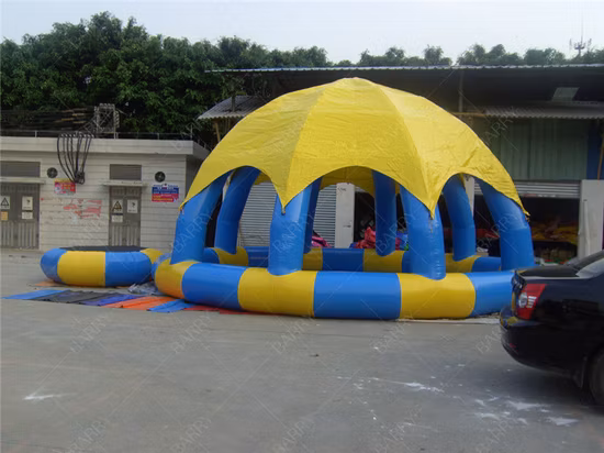 Piscina infantil inflável de PVC para adultos com jogos aquáticos no telhado para venda