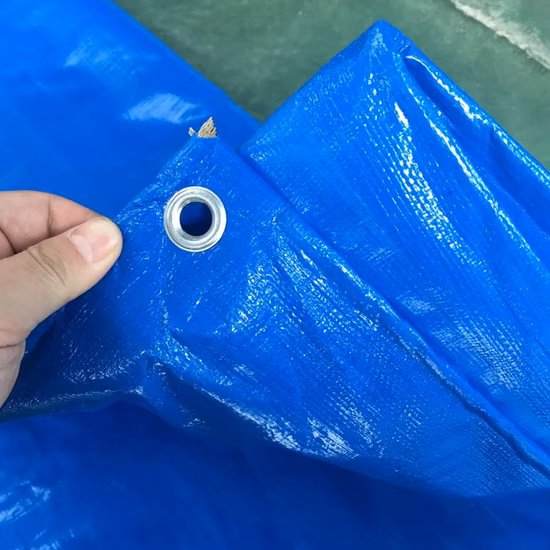 Lona de PVC laranja acabada com ilhós e cordas galvanizadas